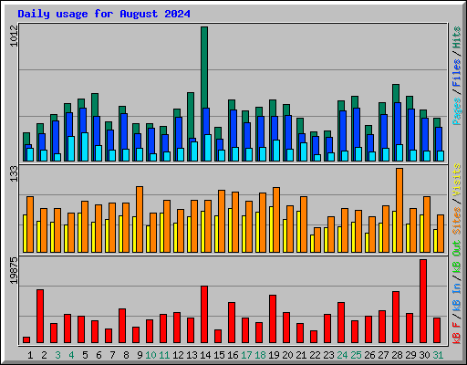 Daily usage for August 2024