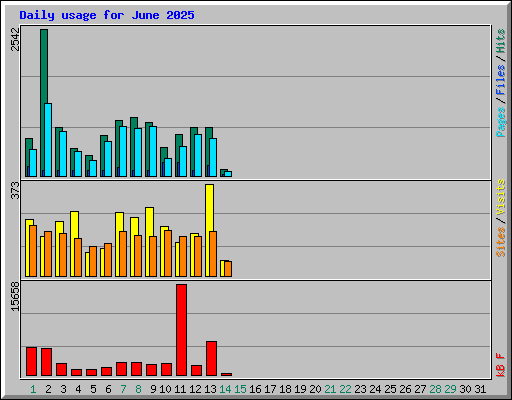 Daily usage for June 2025