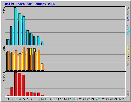 Daily usage for January 2026