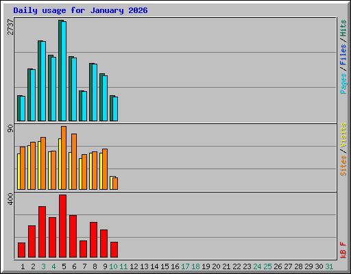 Daily usage for January 2026