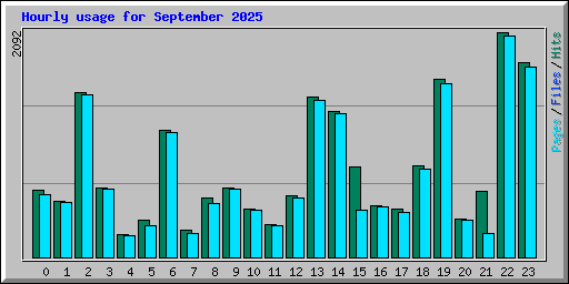 Hourly usage for September 2025