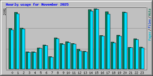 Hourly usage for November 2025