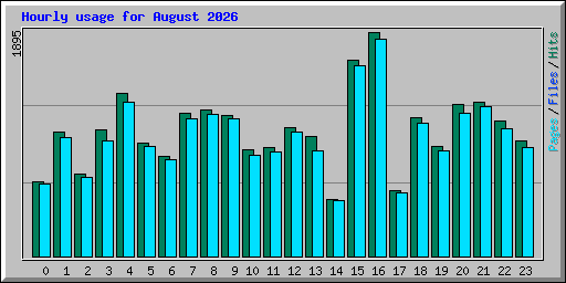 Hourly usage for August 2026